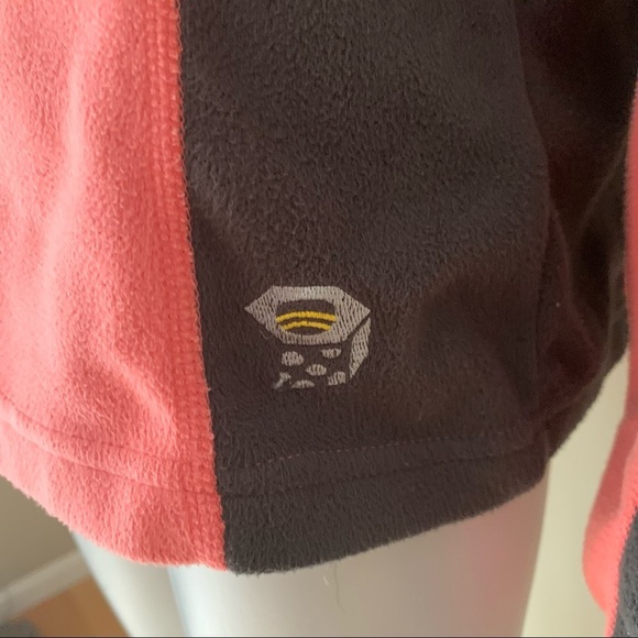 MOUNTAIN HARDWEAR 1/4 Zip Fleece Pullover Coral Pink Charcoal Grey Athletic SM - Picture 6 of 12